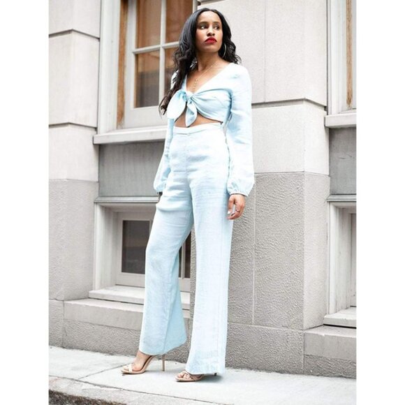 NEW Line & Dot Linsay Tie Front Cut Out Jumpsuit M - Picture 2 of 8